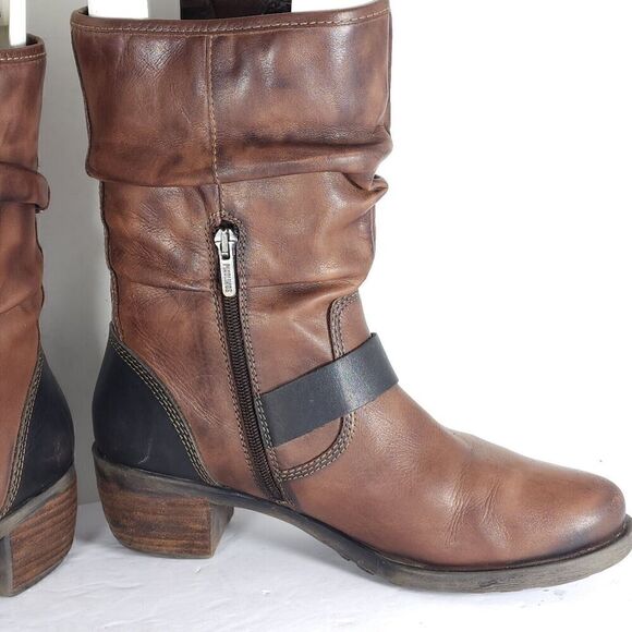 PIKOLINOS Women's Le Mans 39 US8-8,5 Brown Leather Mid-Calf Riding Boots - Picture 6 of 14